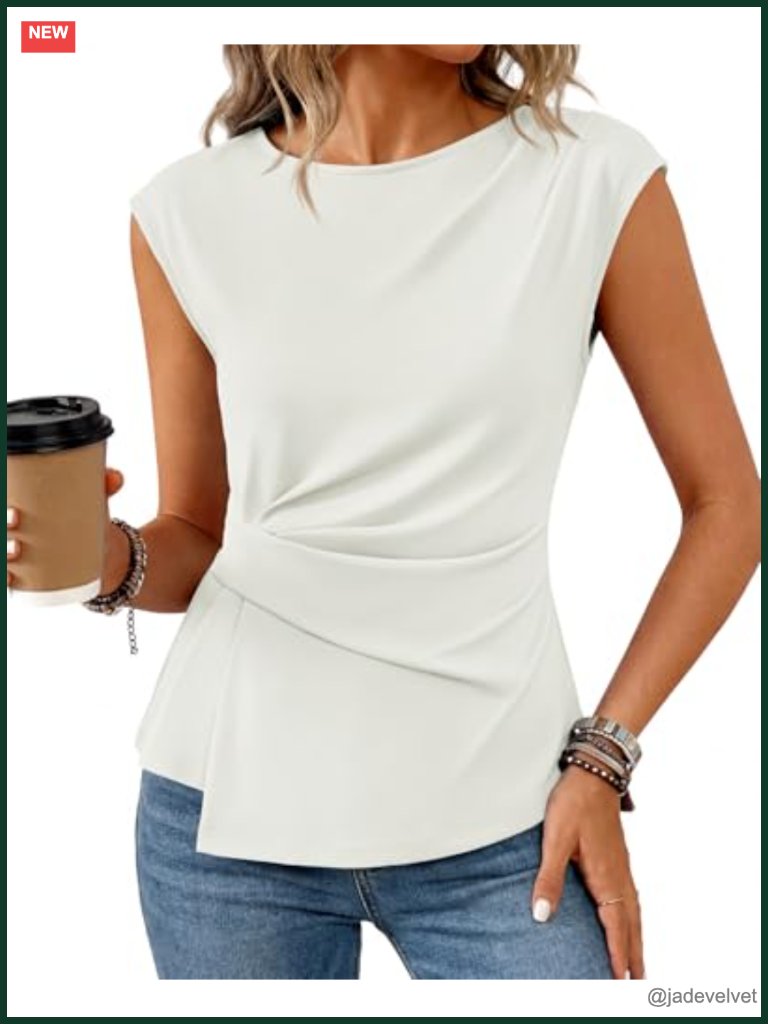 Women's Peplum Blouse Short Sleeve Crew Neck Work Top